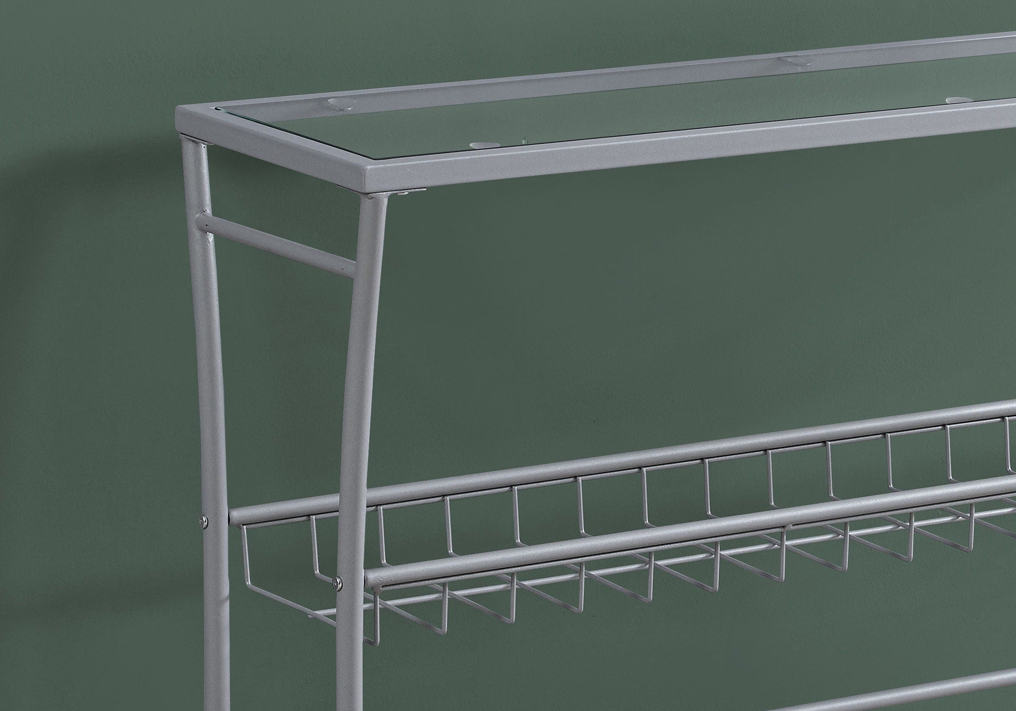 Accent Console Table For Entryway, Contemporary & Modern - Silver