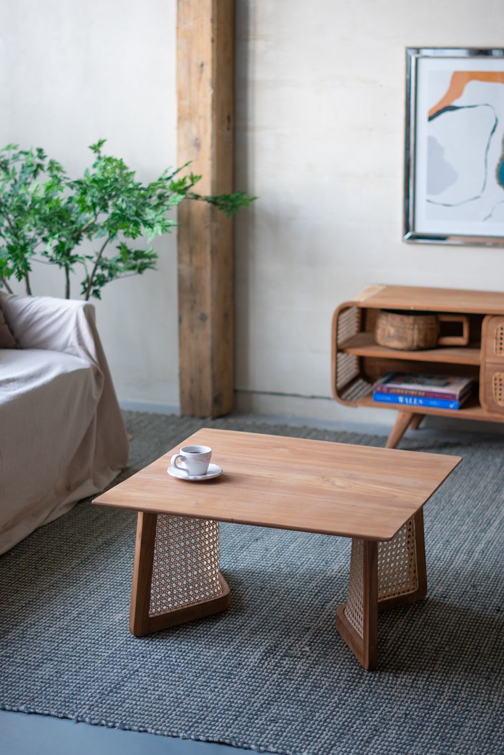 Teak Coffee Table - Natural Wood / Brown