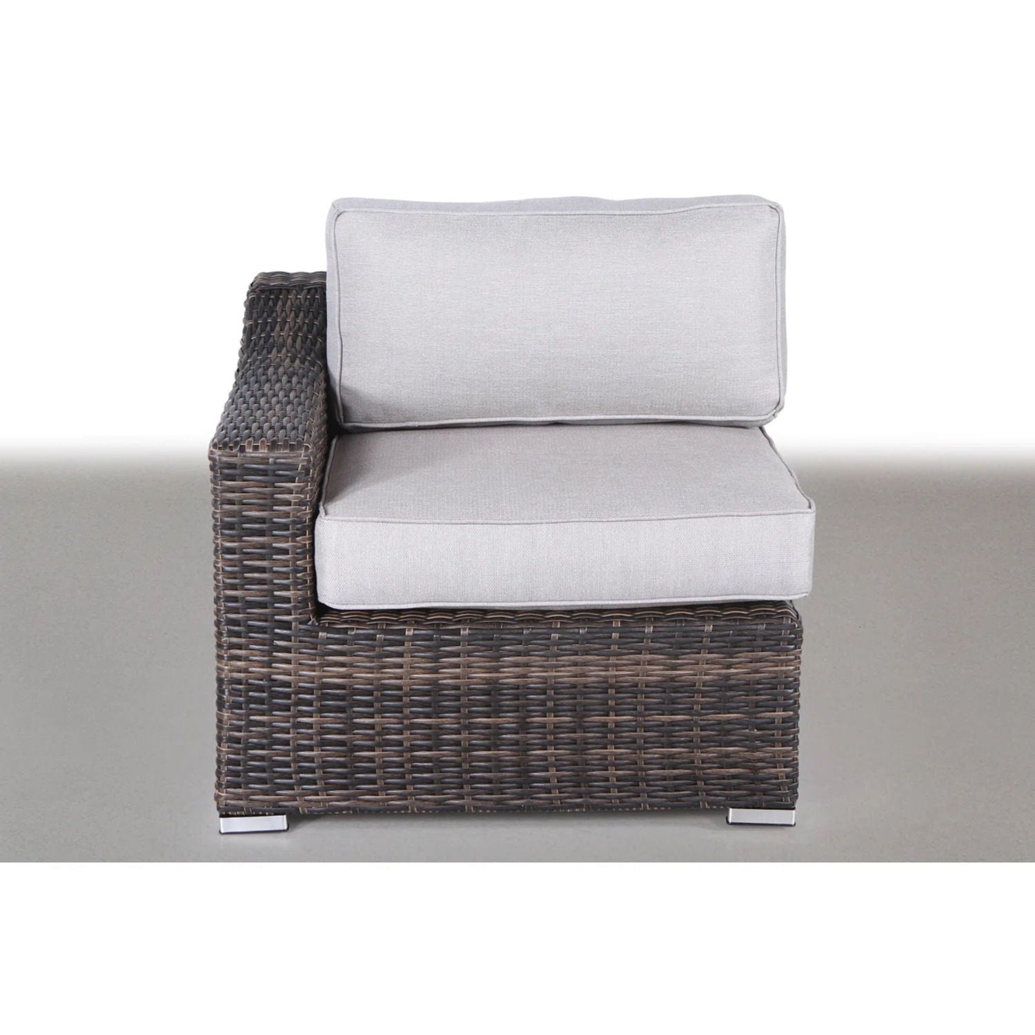 Contemporary Outdoor Rattan Wicker Sectional Seating Group With Cushions