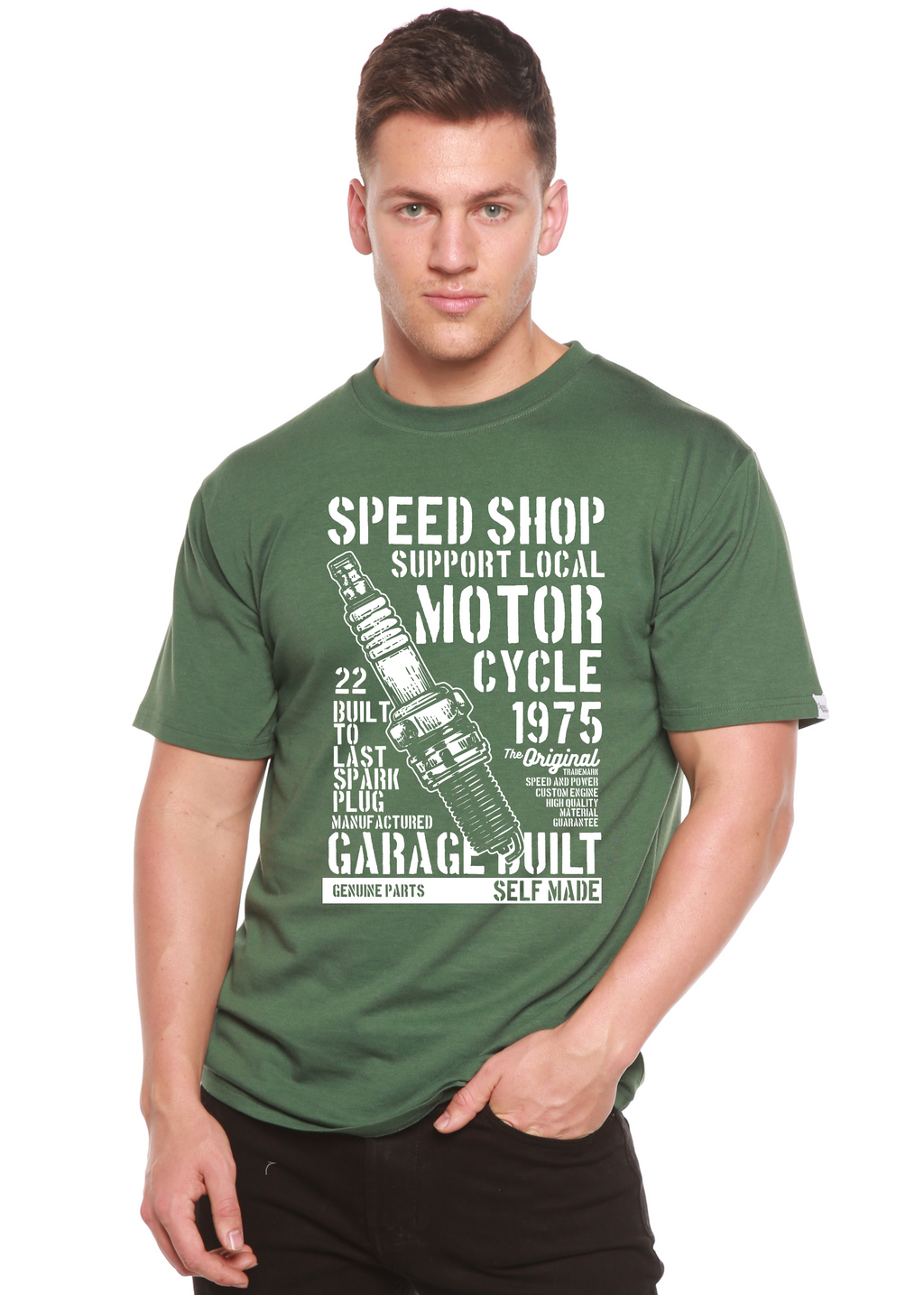 Spark Plug Spun Bamboo® Men's Bamboo Viscose/Organic Cotton Short Sleeve Graphic T-Shirt
