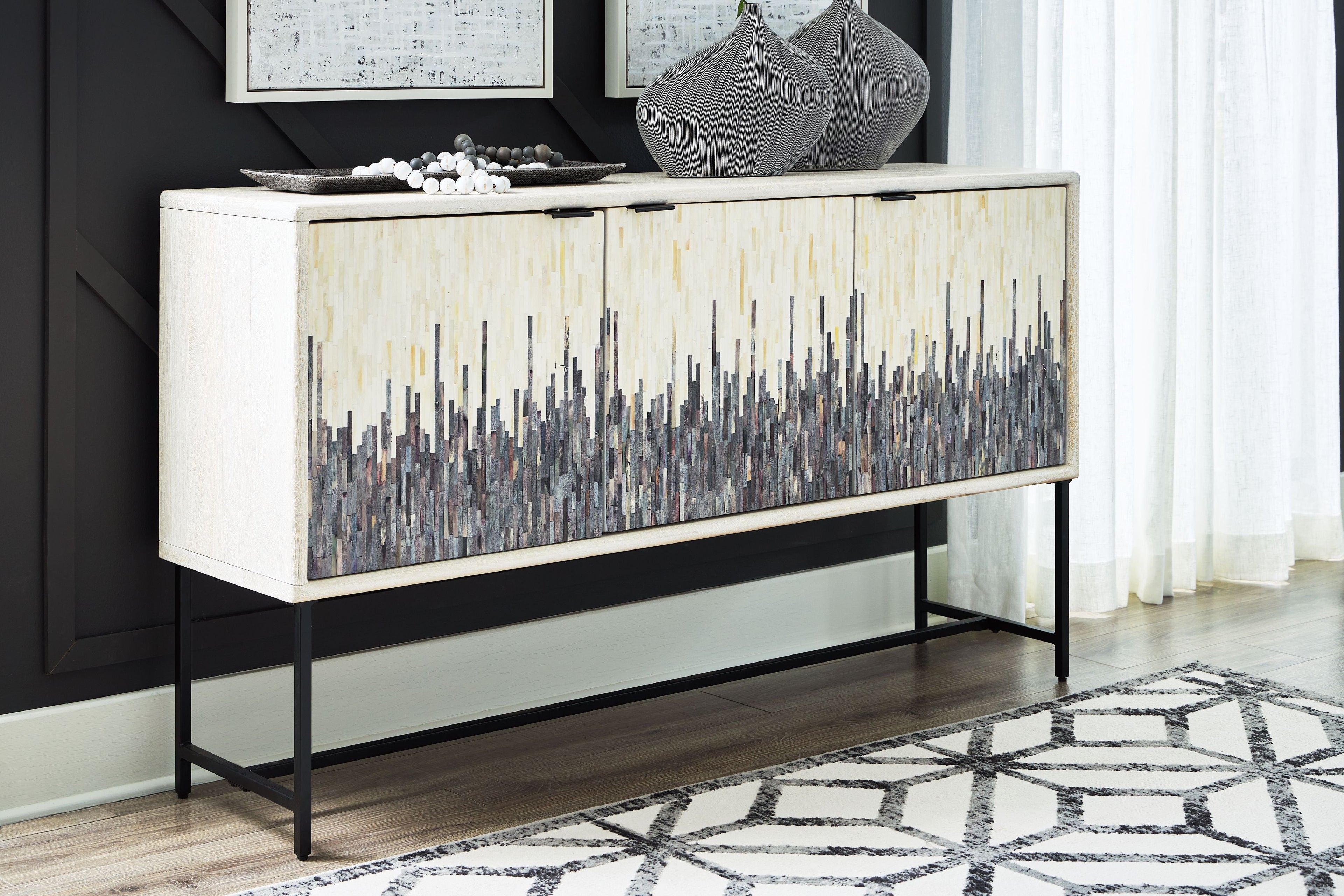 Freyton - Accent Cabinet - White / Gray