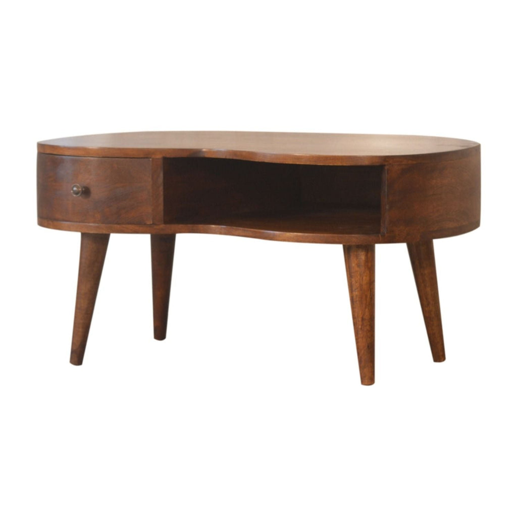 Wave Coffee Table With 1 Drawer