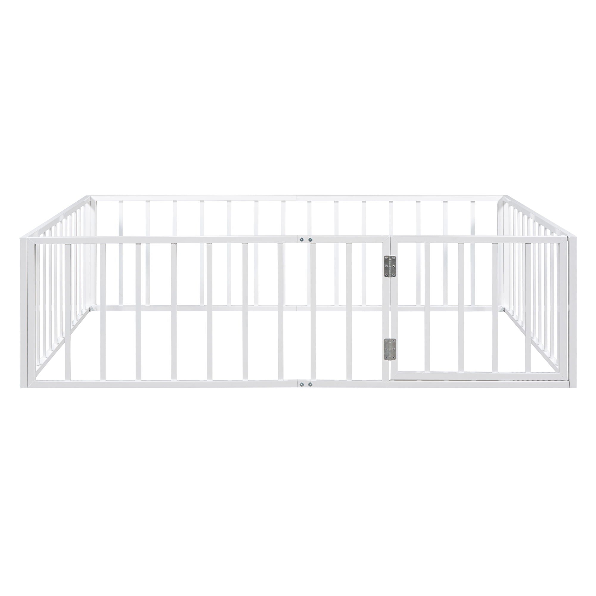 Metal Floor Bed Frame With Fence And Door