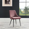 Riley - Side Chair (Set of 2) - Pink Fabric & Black