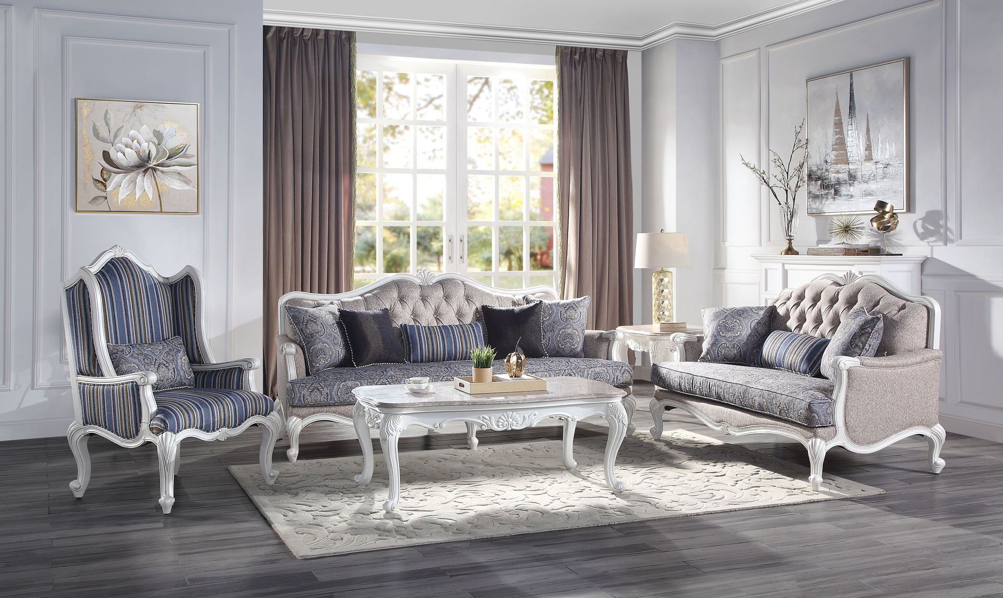 Ciddrenar - Chair With Pillow - Fabric & White
