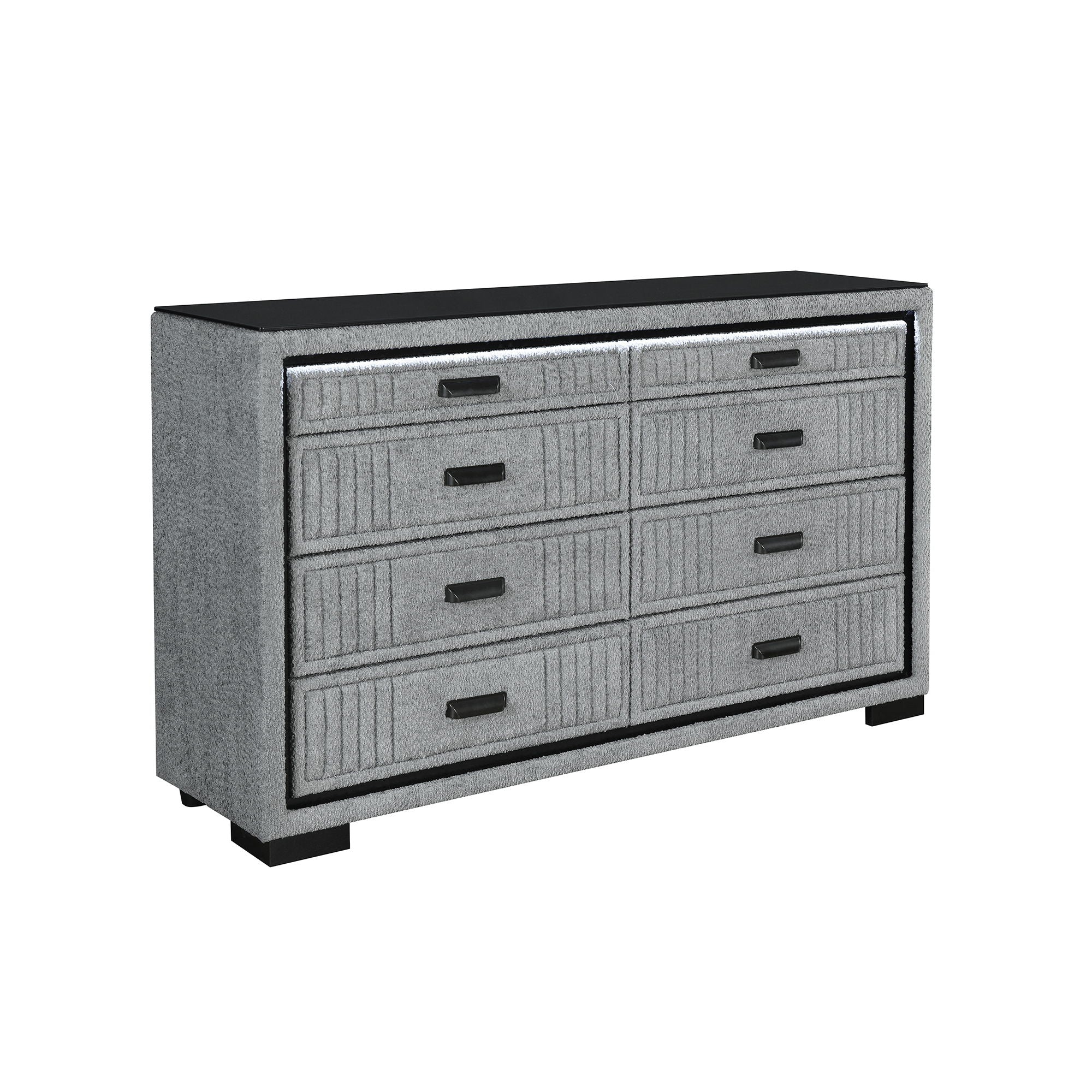 Isaiah - 5 Piece Bedroom Set With TV Lift-LED, Speakers And Fireplace