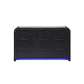 Beverly - Dresser With LED Light, Edge Pulls - White / Black