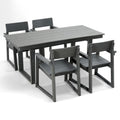 5 Piece Outdoor Dining Set, Table With Umbrella Hole And 4 Armrest Chairs