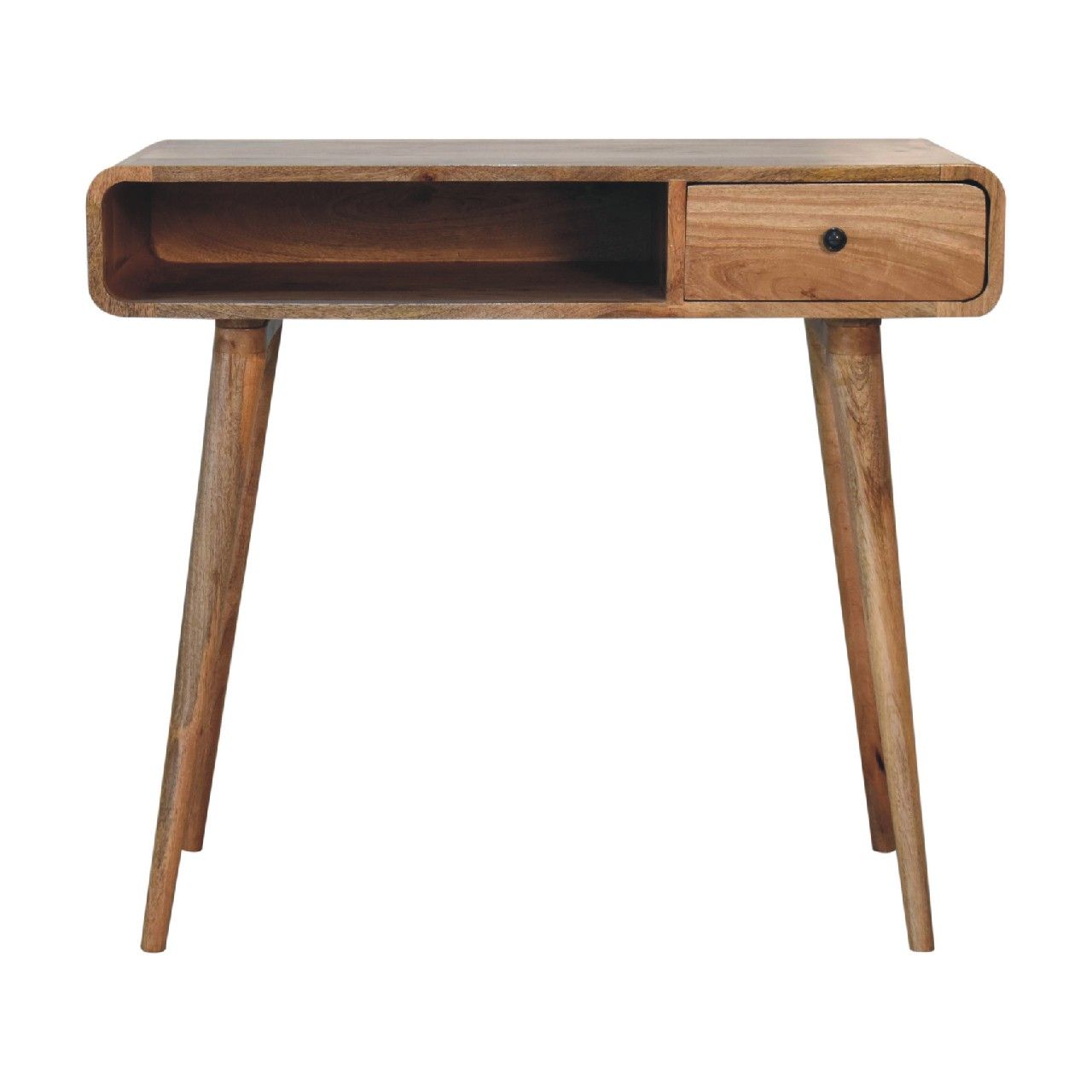 Curved Writing Desk - Oak