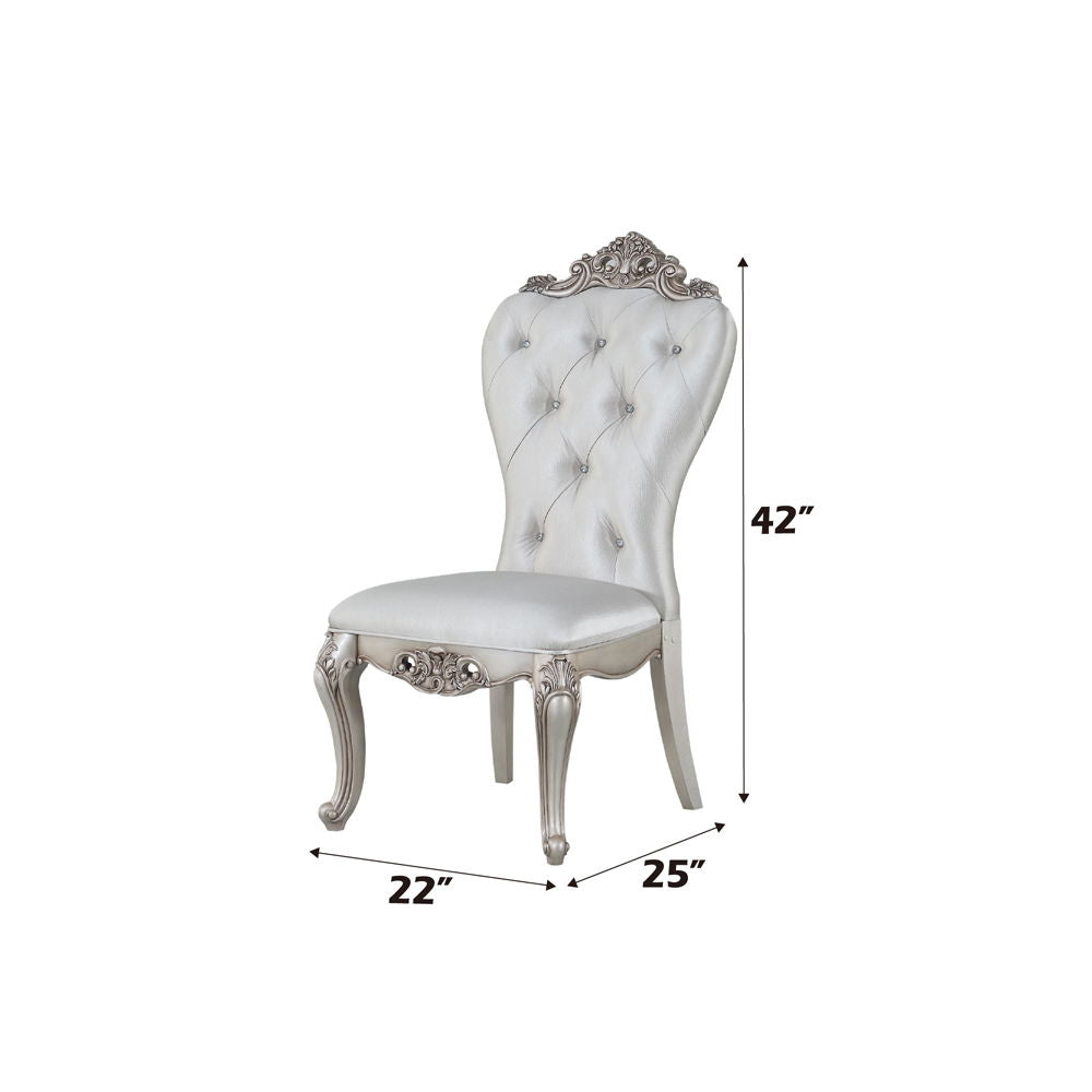 Gorsedd - Side Chair (Set of 2) - Cream Fabric & Golden Ivory