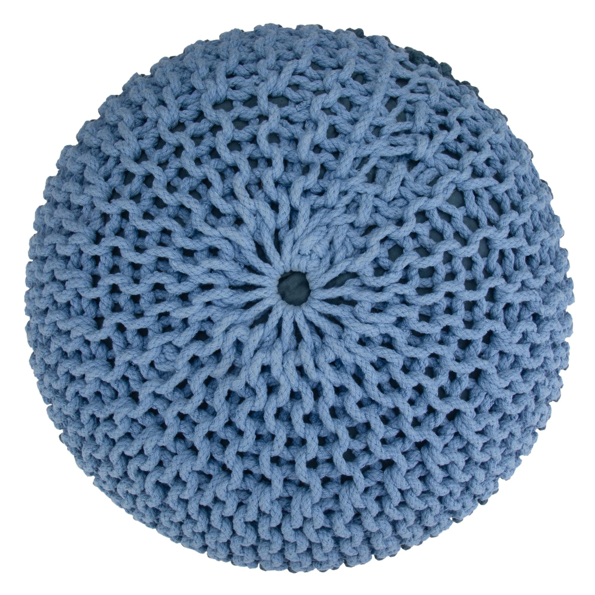 Nikki - Handcrafted Hand Knit Round Pouf