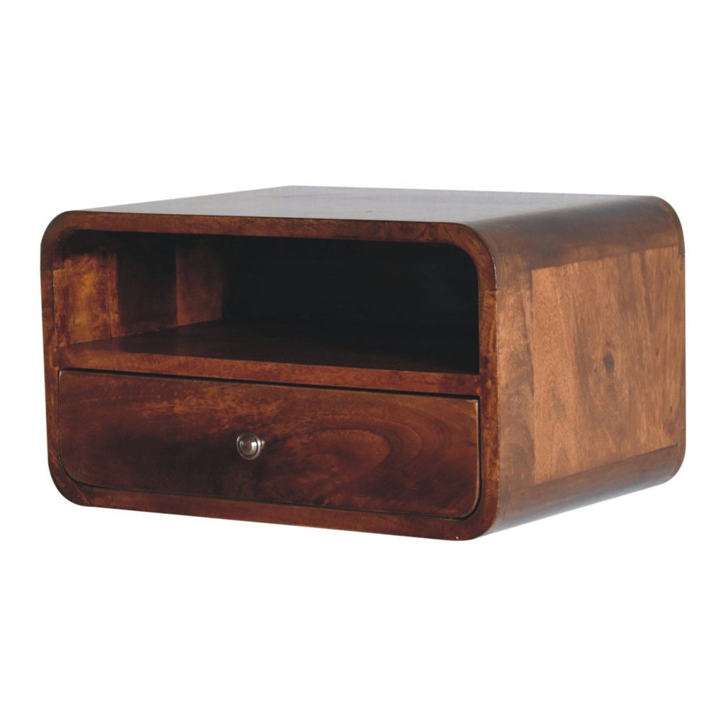 Curved Upper Slot Floating Nightstand
