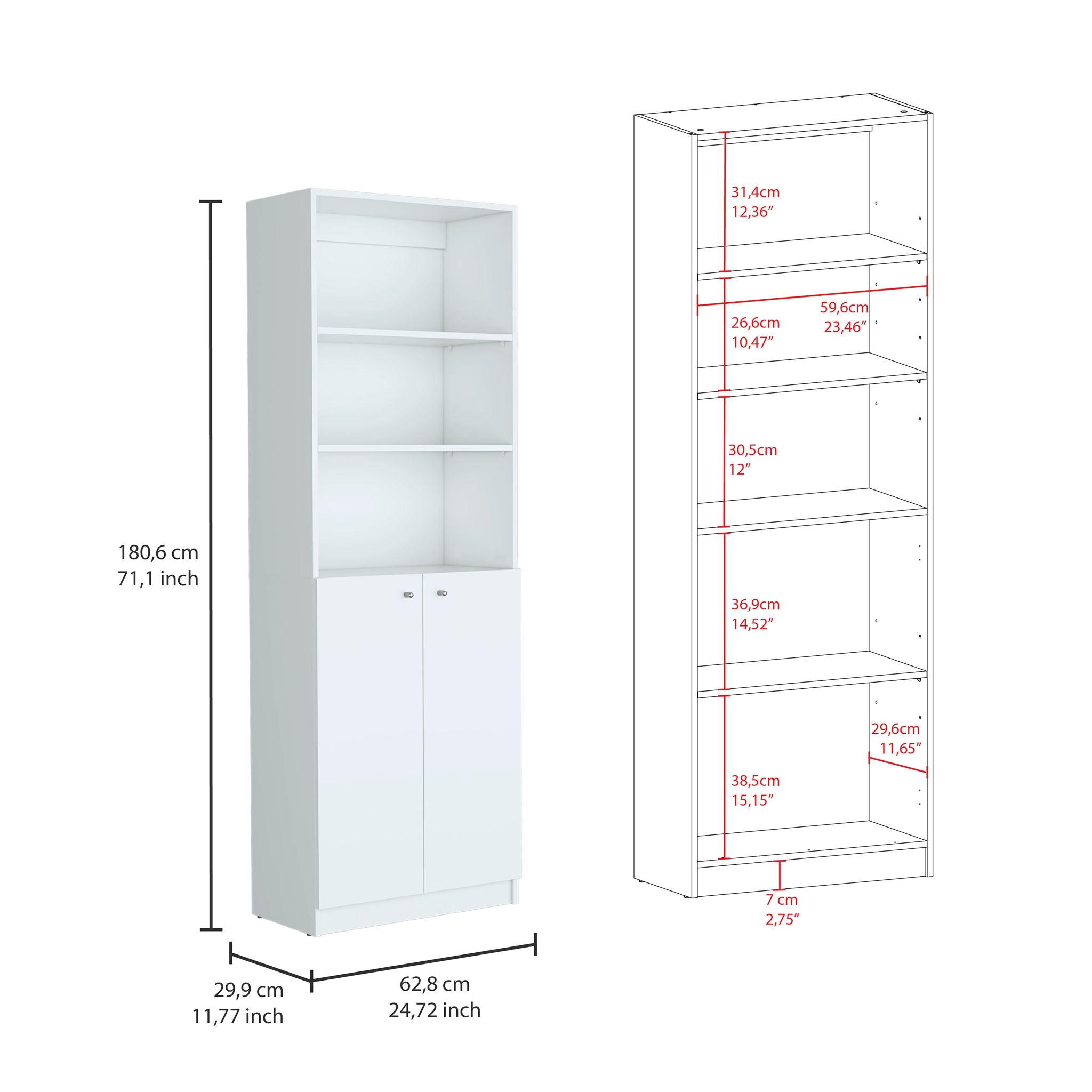 Levan - 3 Piece Living Room Set With 3 Bookcases
