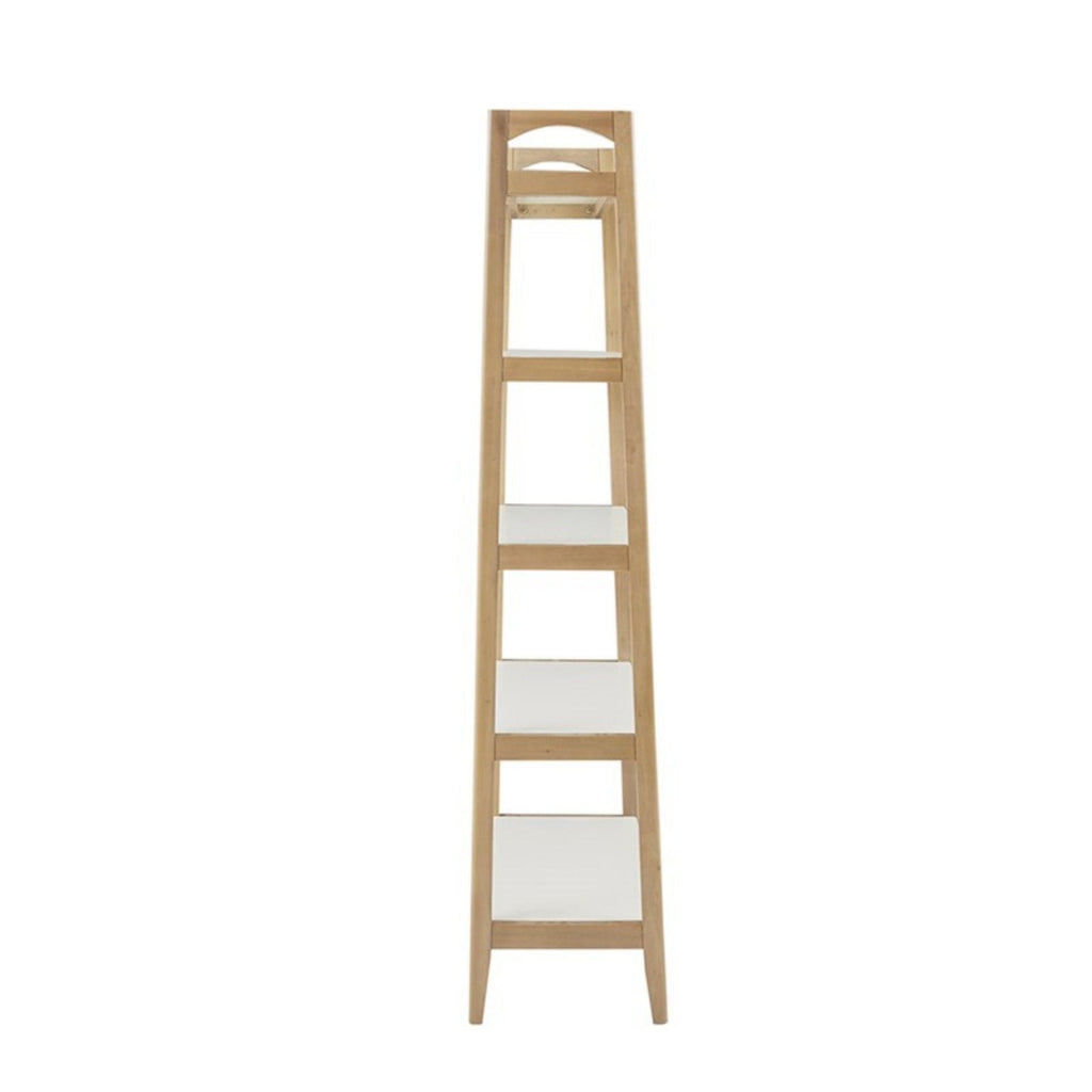 Parker - Bookcase With 5 Shelves - Off White / Natural