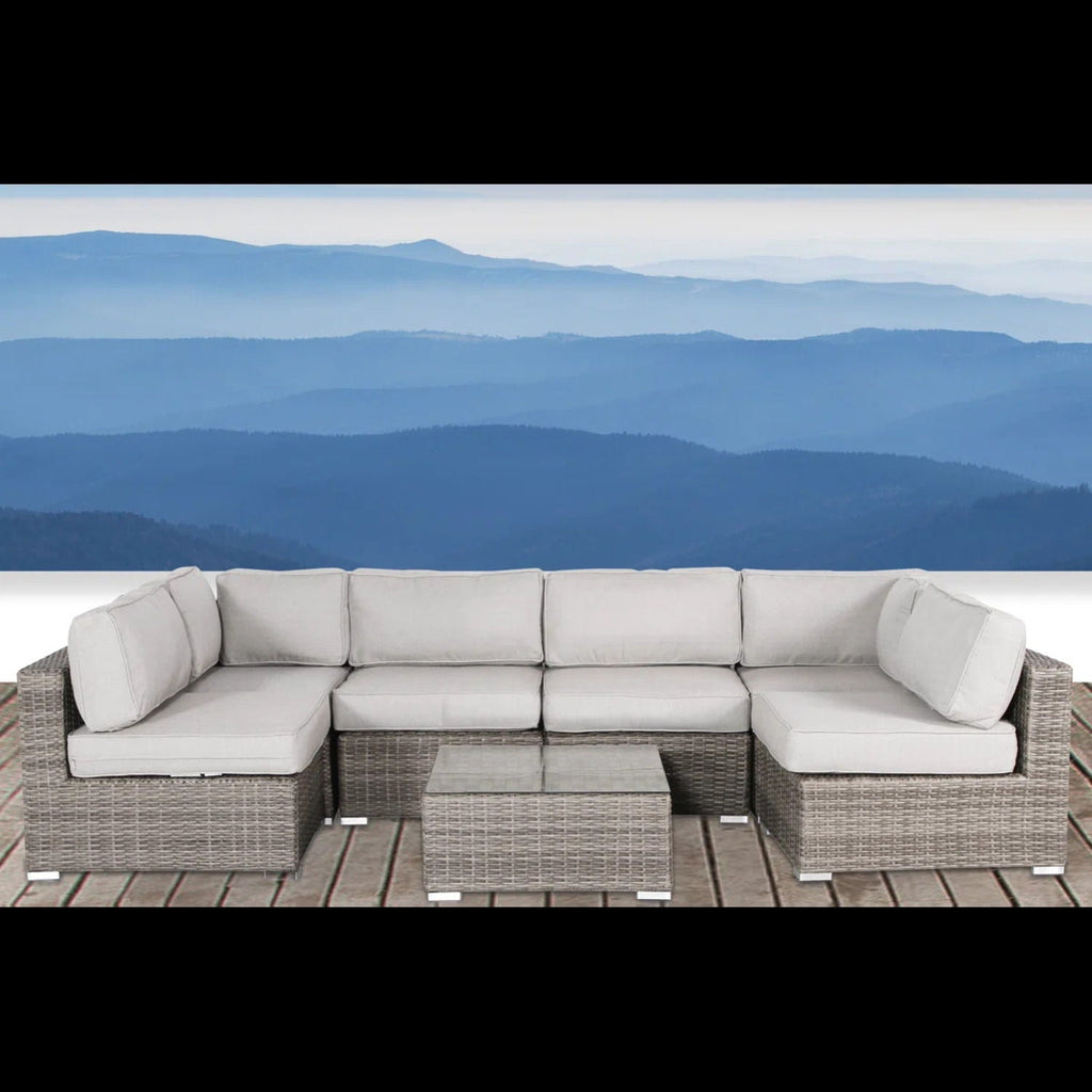 Seating Set With Cushions Handcrafted Wicker Design