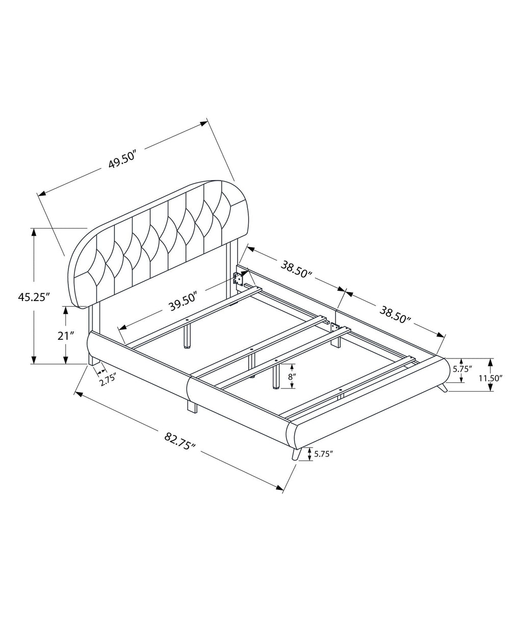 Bed Upholstered Look