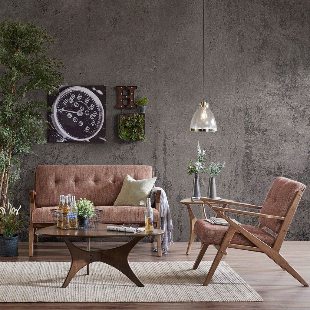Lounge Chair With Tufted Upholstery And Solid Frame