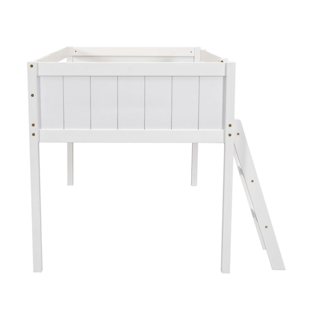 Low Loft Bed With Adjustable Ladder