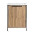 Modern Freestanding Bathroom Vanity With Resin Sink & Soft Close Cabinet Doors
