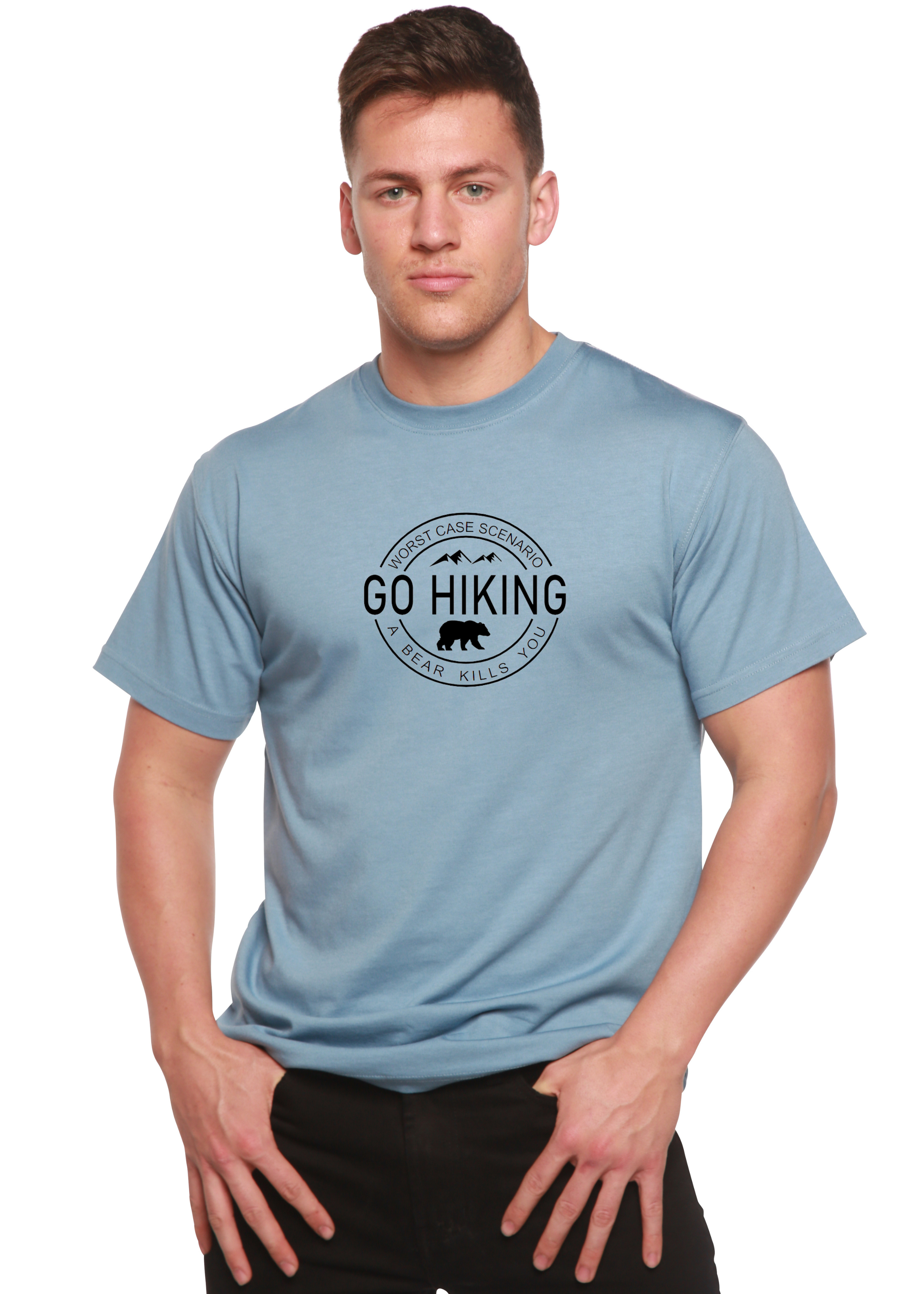 Go Hiking Men's Bamboo Viscose/Organic Cotton Short Sleeve Graphic T-Shirt