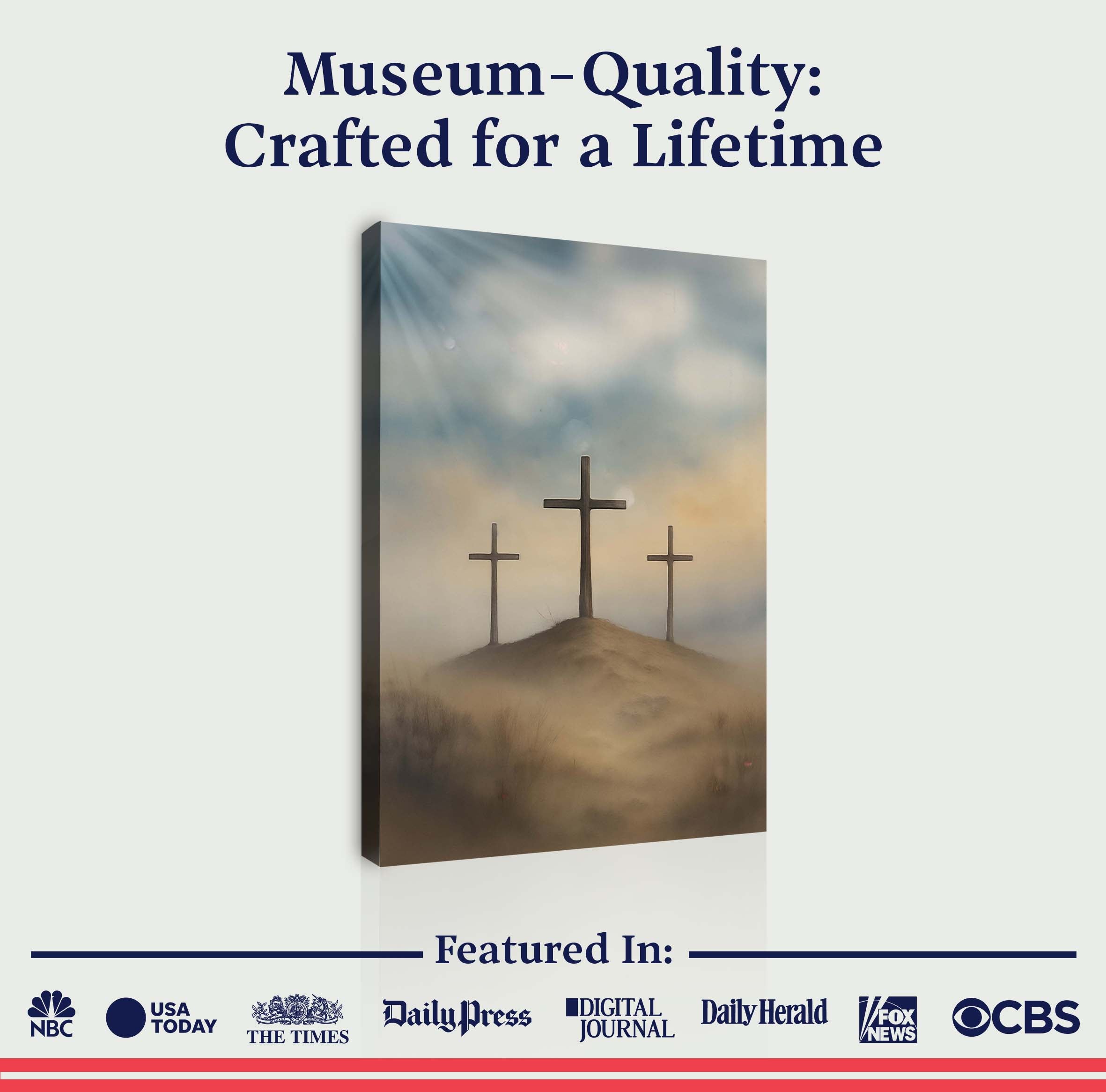 Three Crosses on Calvary Faith Wall Art II