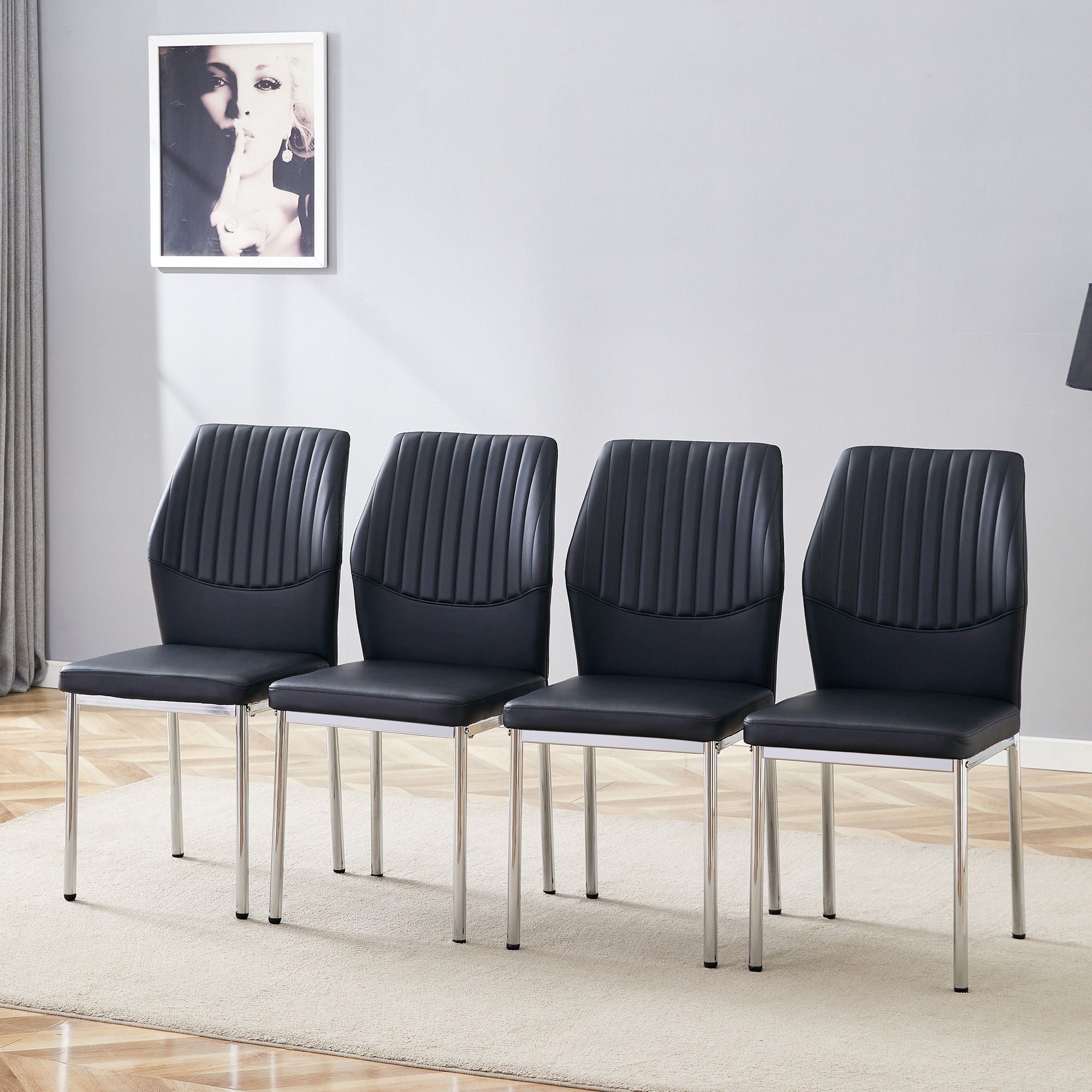Luxury Simple High Resilience Dining Chair With Metal Legs