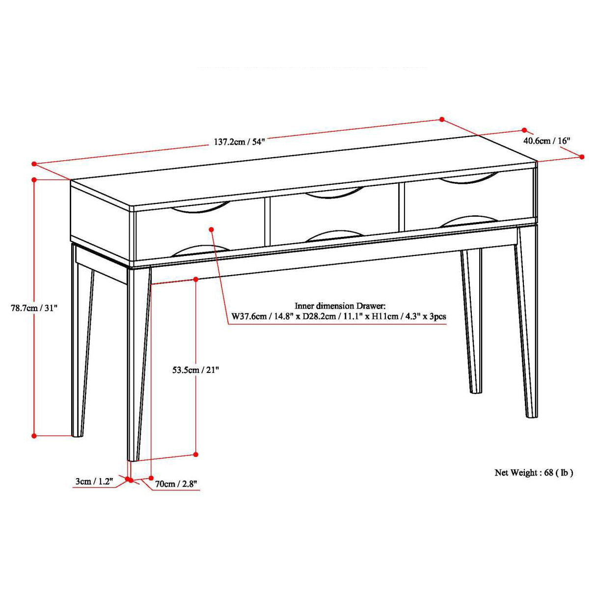 Harper - Handcrafted Console Sofa Table