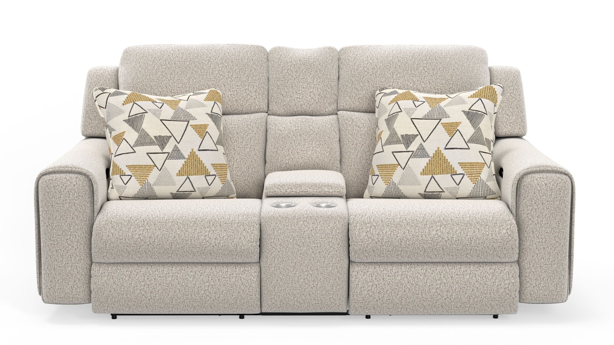 Micah - Power Headrest Power Deep Seat Reclining Console Loveseat - Oatmeal