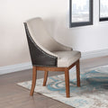 Gilsea - Fabric & Synthetic Leather Side Chair (Set of 2) - Beige & Brown Finish