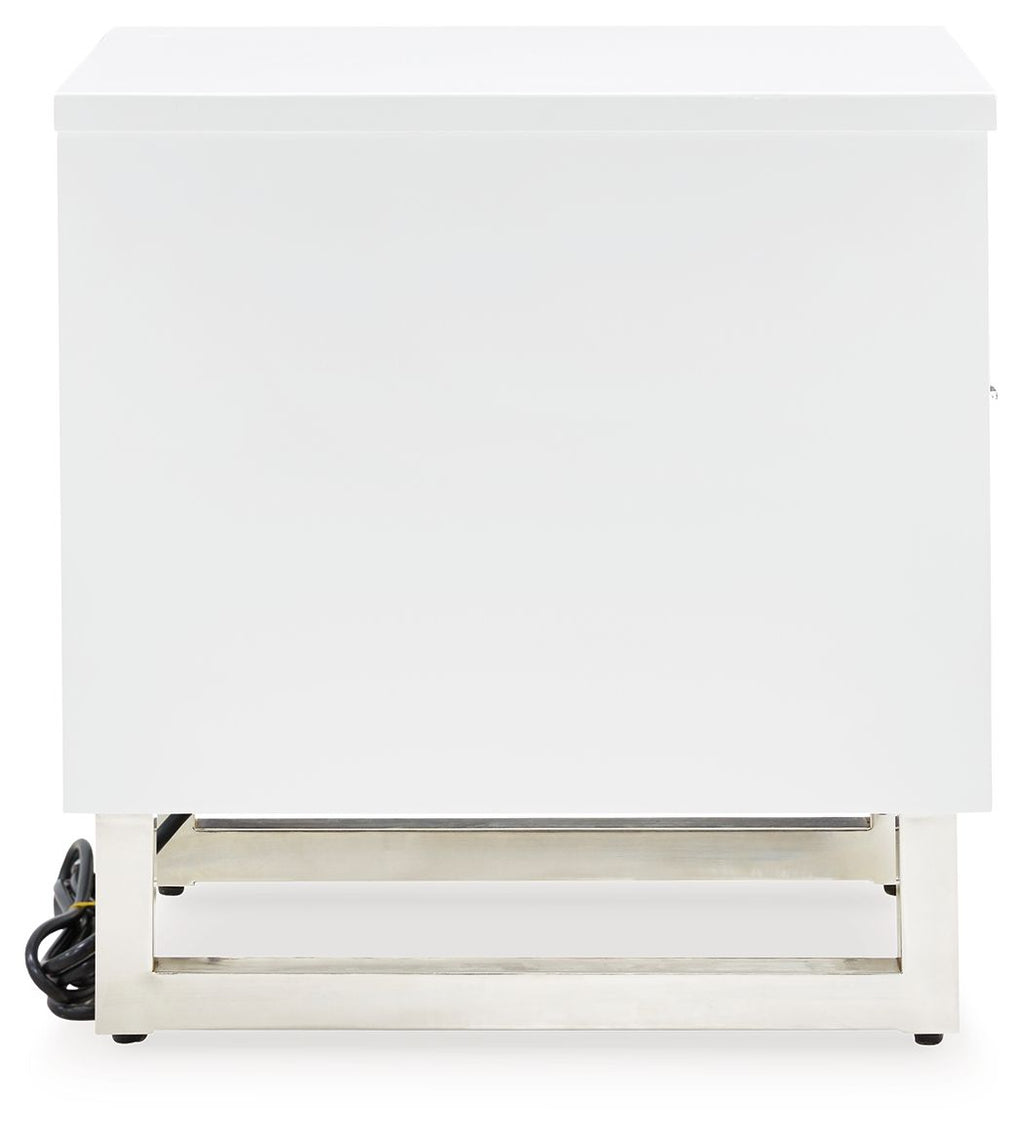 Gardoni - Chair Side End Table - White / Black