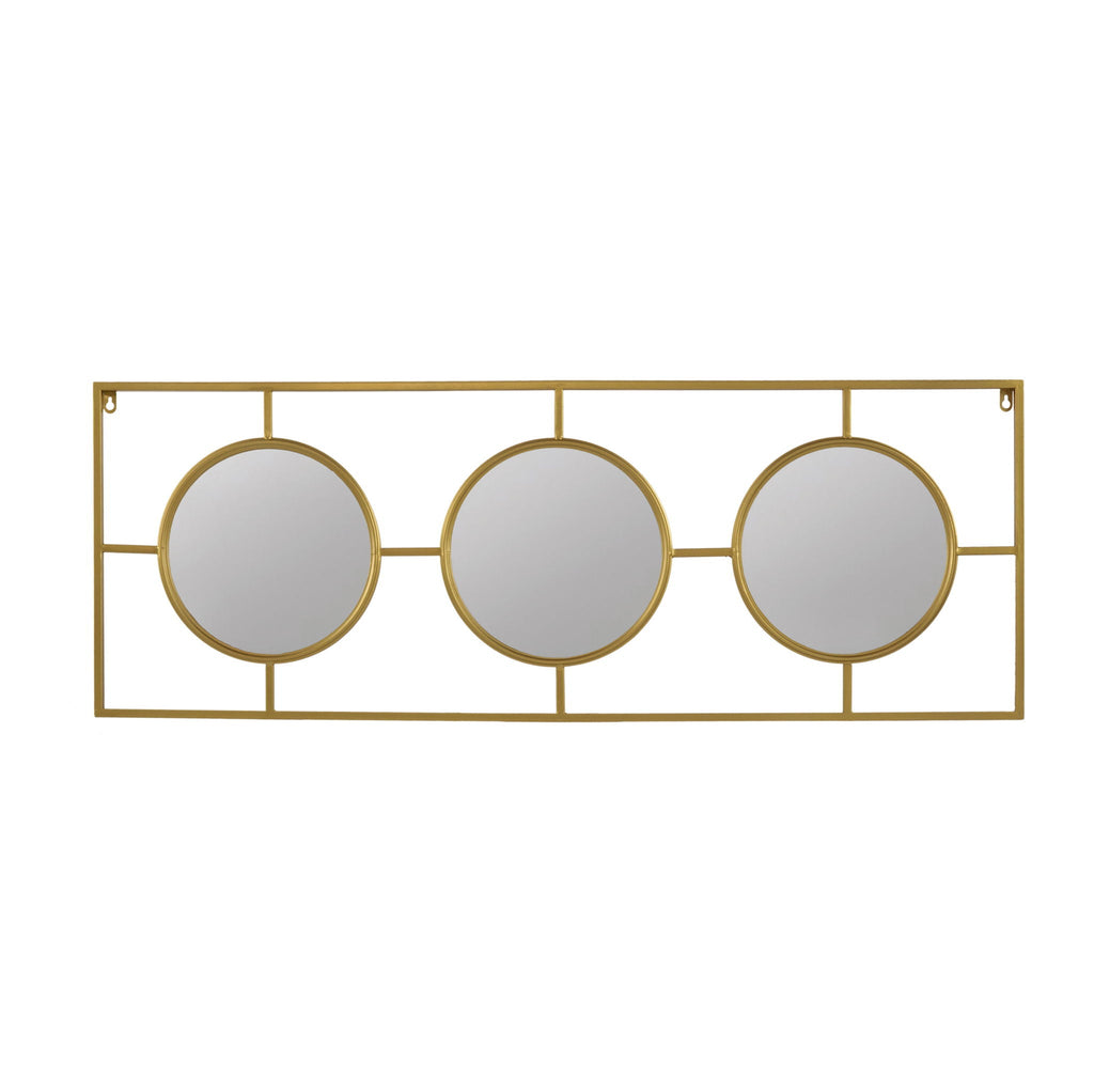 3 Mirror Piece Wall Mirror InRectangular Frame, Home Wall Decor For Bedroom Living Room