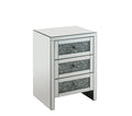 Noralie - 26" Accent Table With Faux Diamonds - Mirrored
