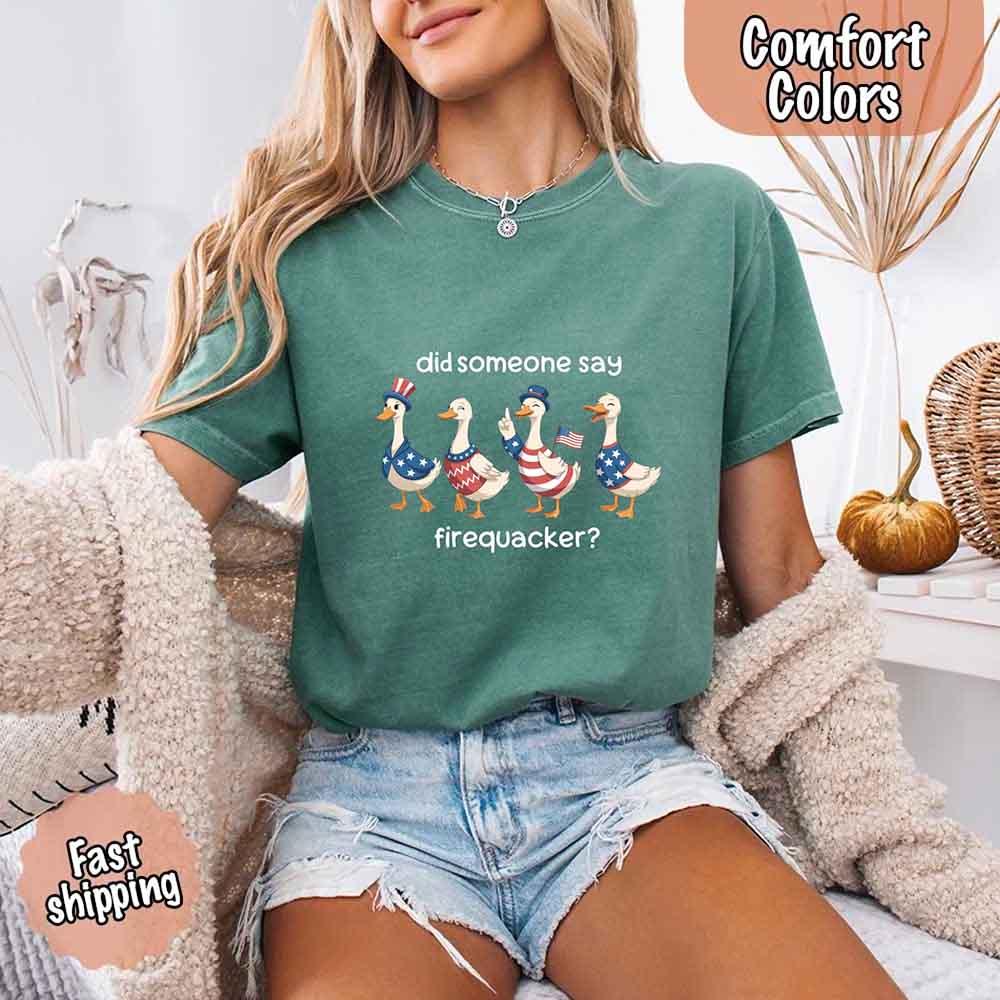 Firequacker USA Goose on the Loose Comfort Colors Tee