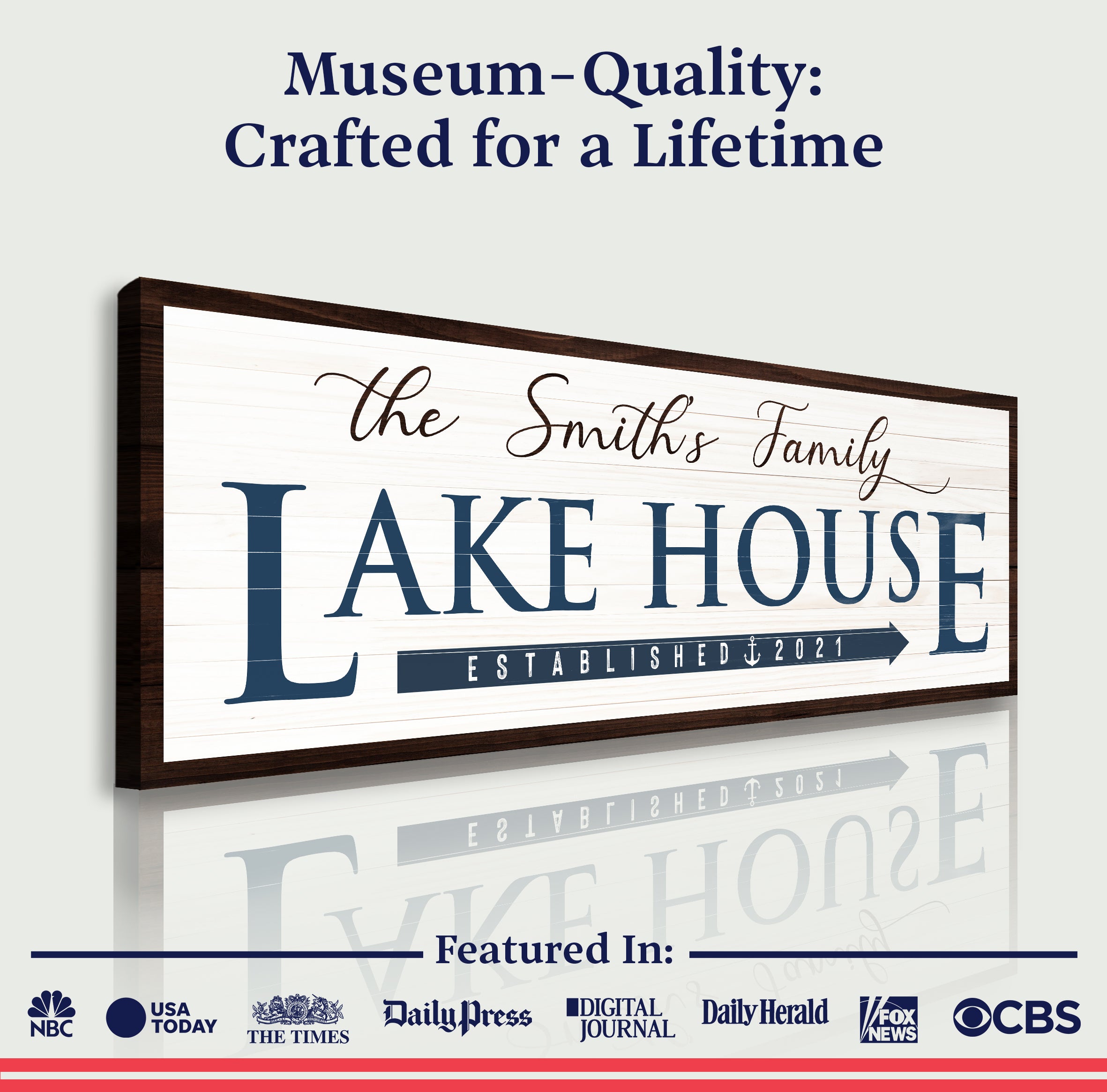 Family Lake House Arrow Sign III