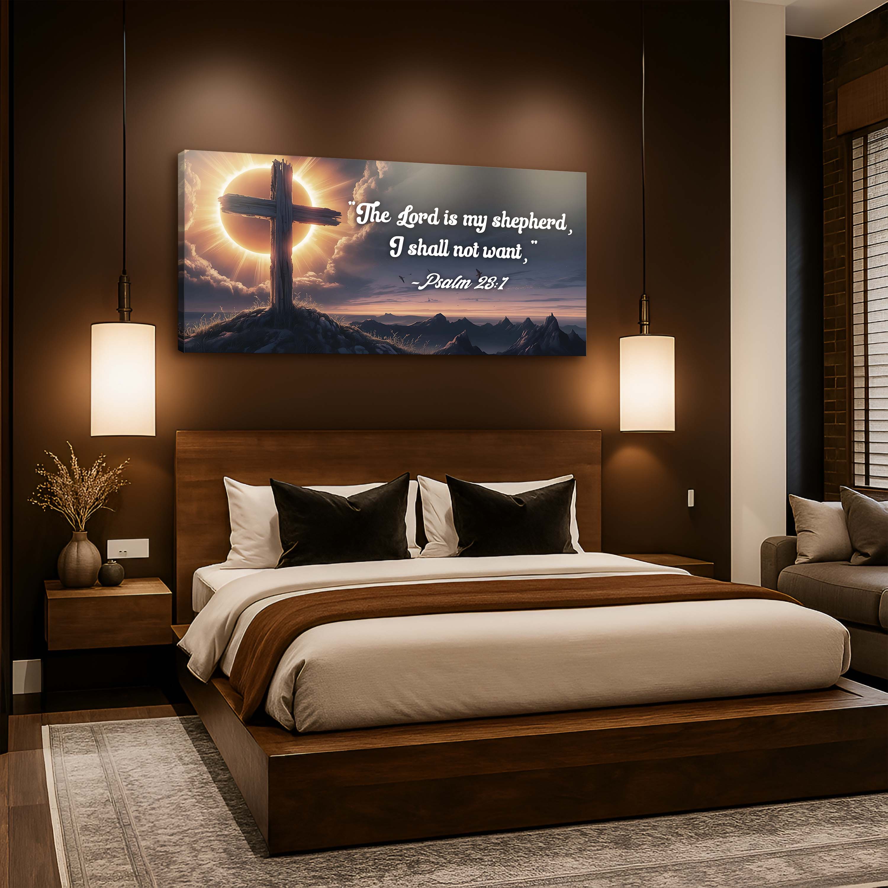 Psalm 23:1 - The Lord Is My Shepherd I Shall Not Want Faith Sign
