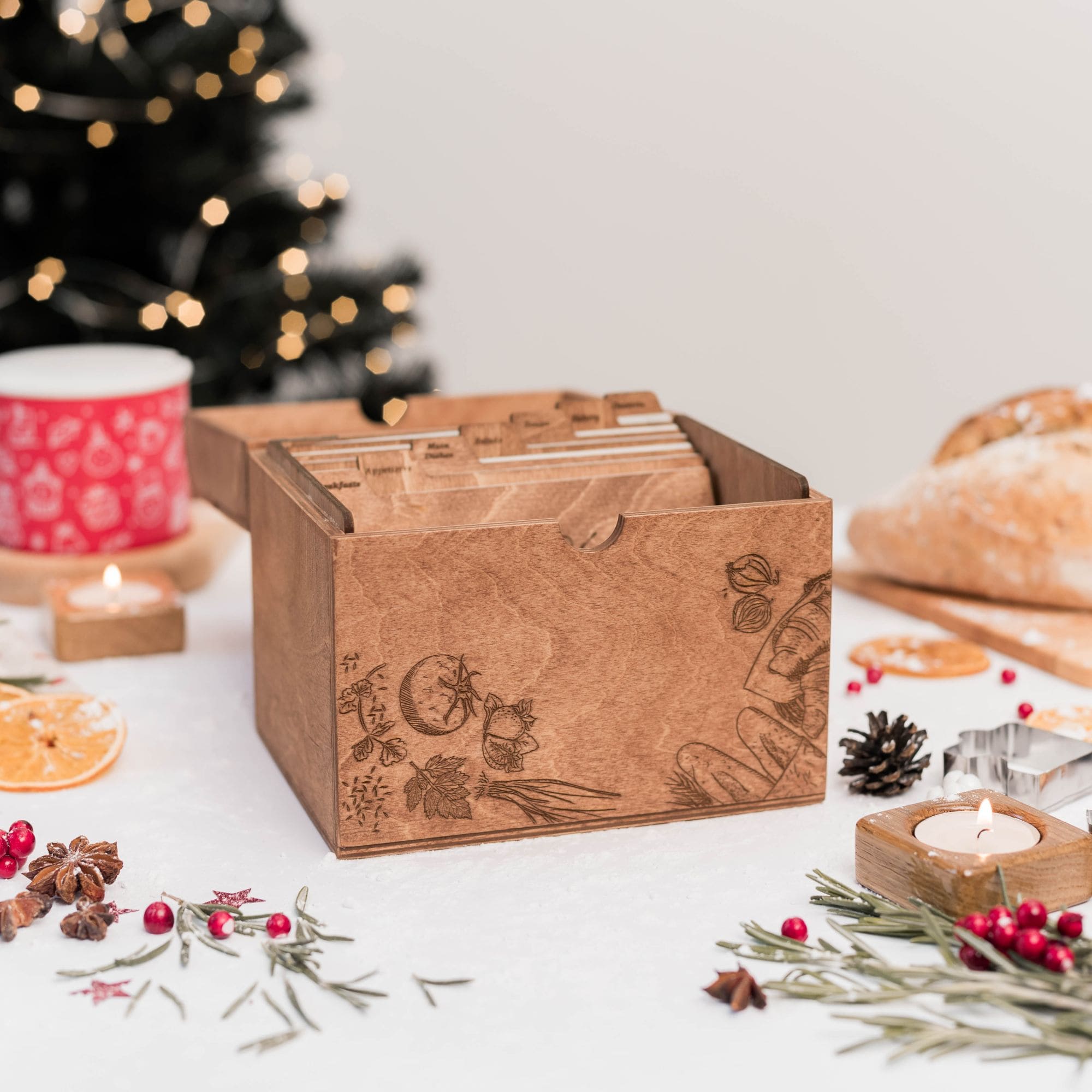 Wooden Recipe Box – Peppers Theme