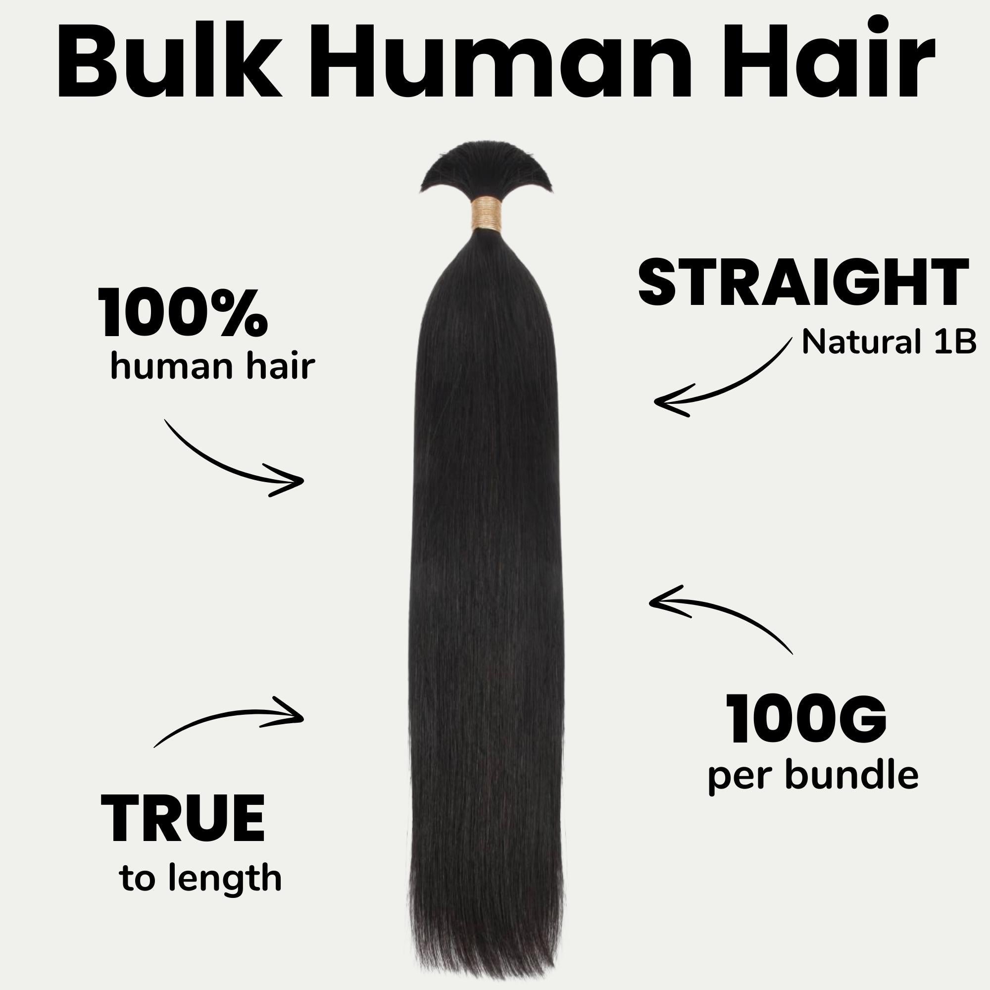 Straight Bulk 100% Human Braiding Hair