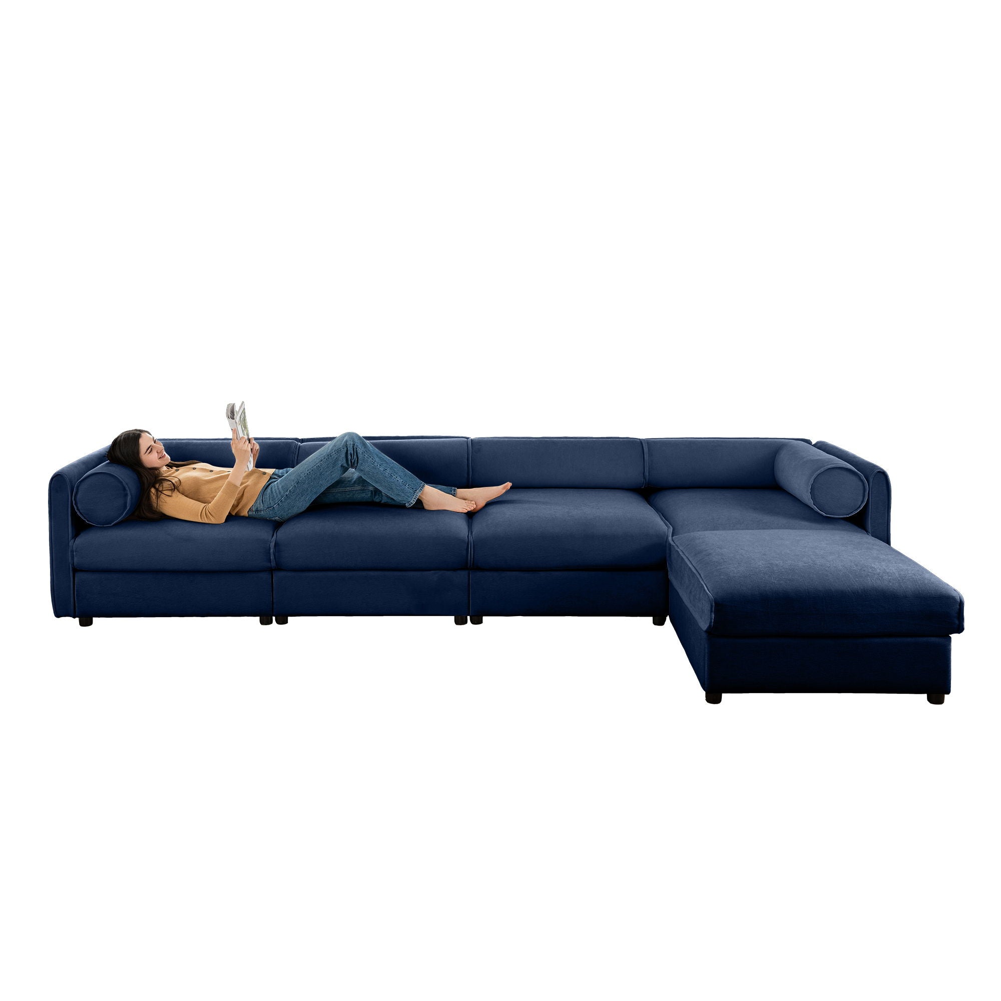 Contemporary Elegant Sofa With Storage And Ottoman