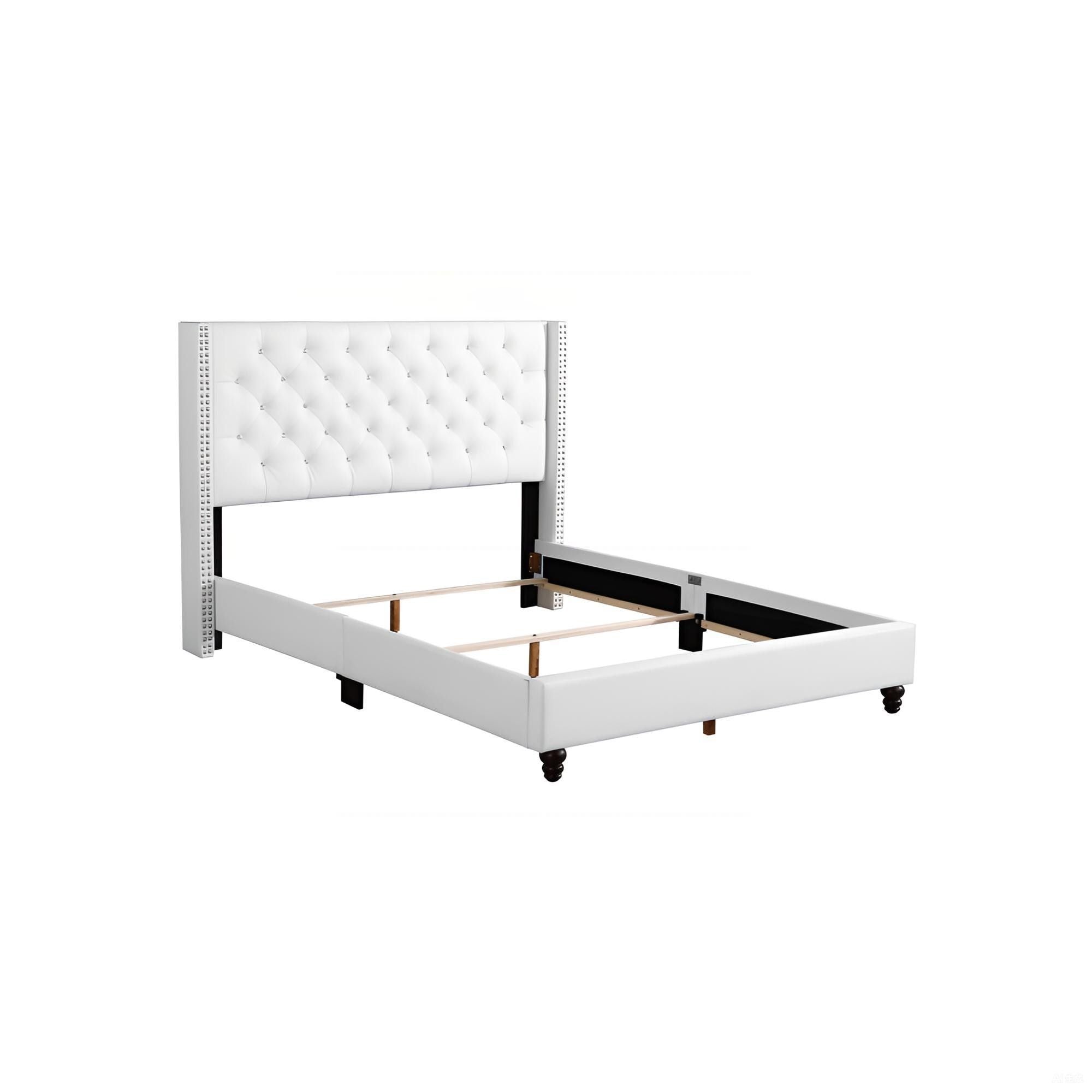 Upholstered Nailhead Trim Chic Bed