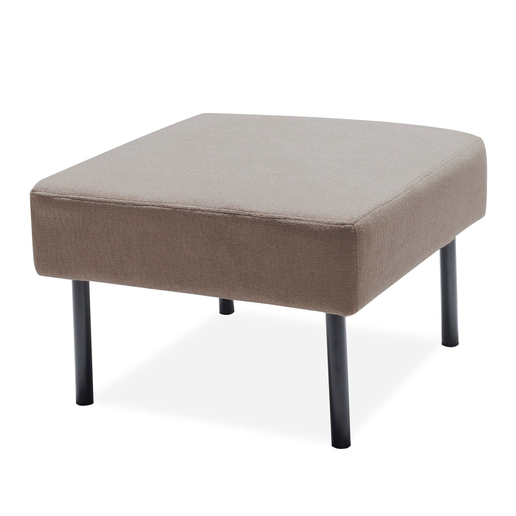 Modern L Shaped 3 Seater Sofa With Ottoman, Upholstered Couch For Small Spaces