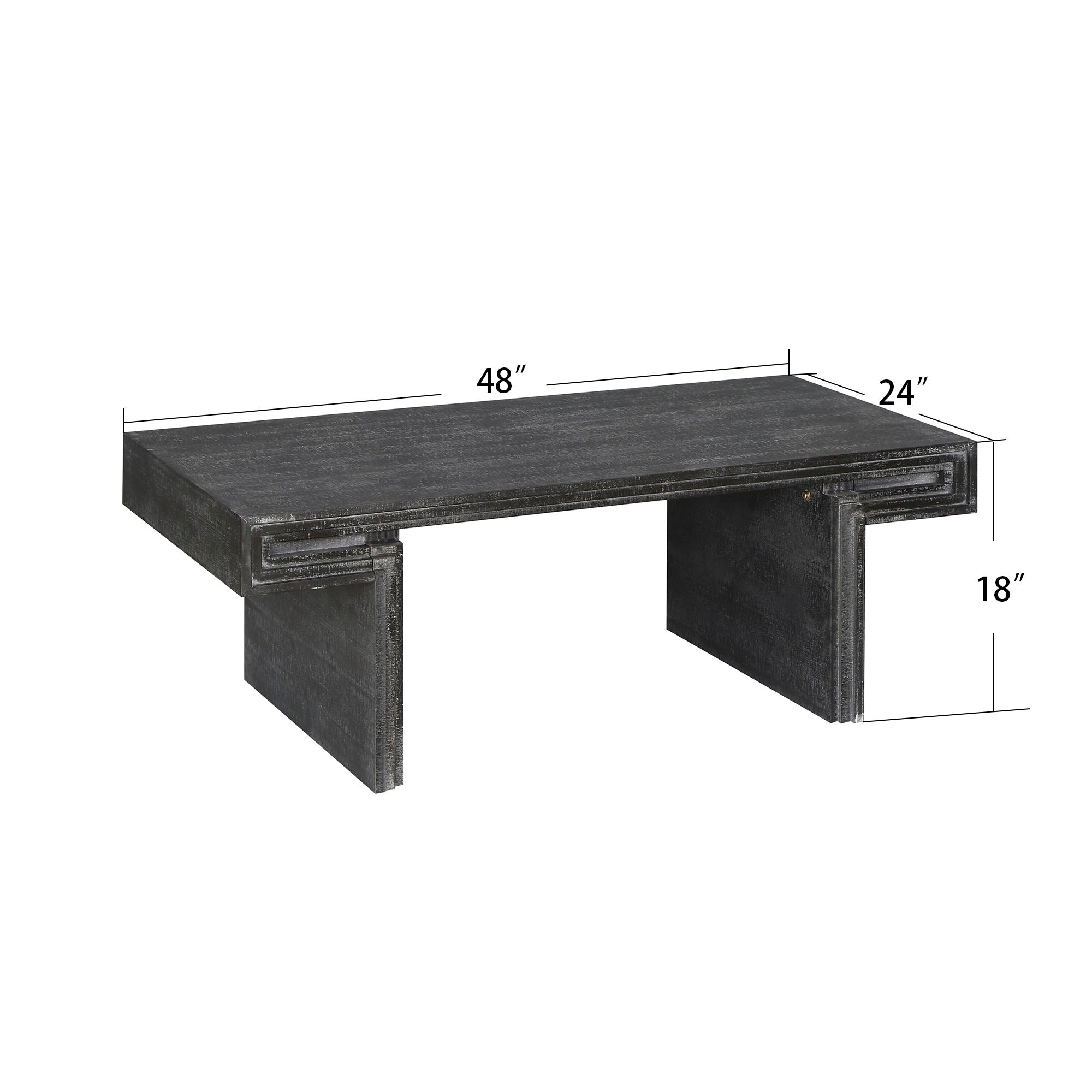 American Vintage Industrial Coffee Table, Double Tier Design