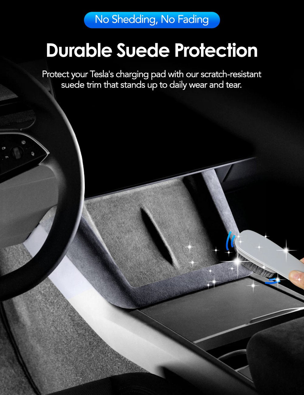 Center Console Wireless Charger Cover Trim for Model 3 Highland & Model Y Juniper