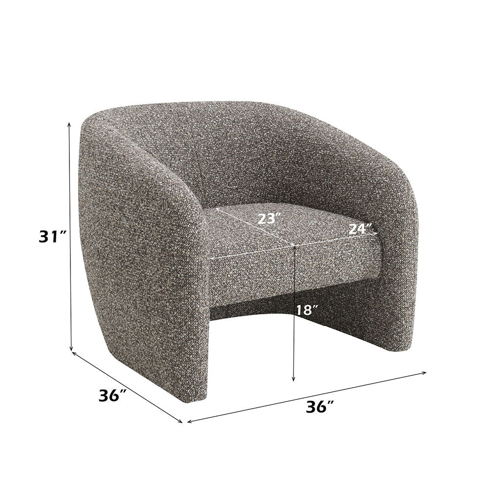 Livia - Accent Chair - Brown & Gray Tweed