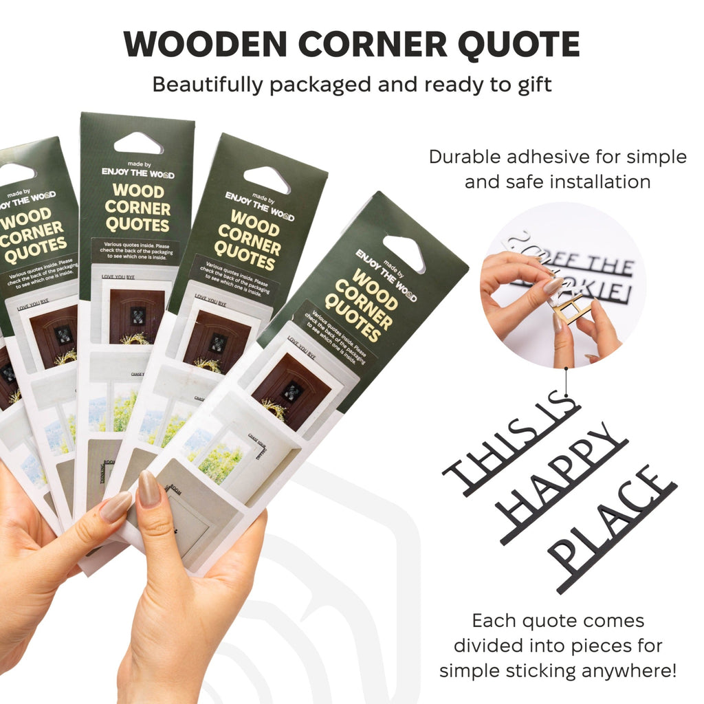 Wooden Corner Quote – The World Awaits