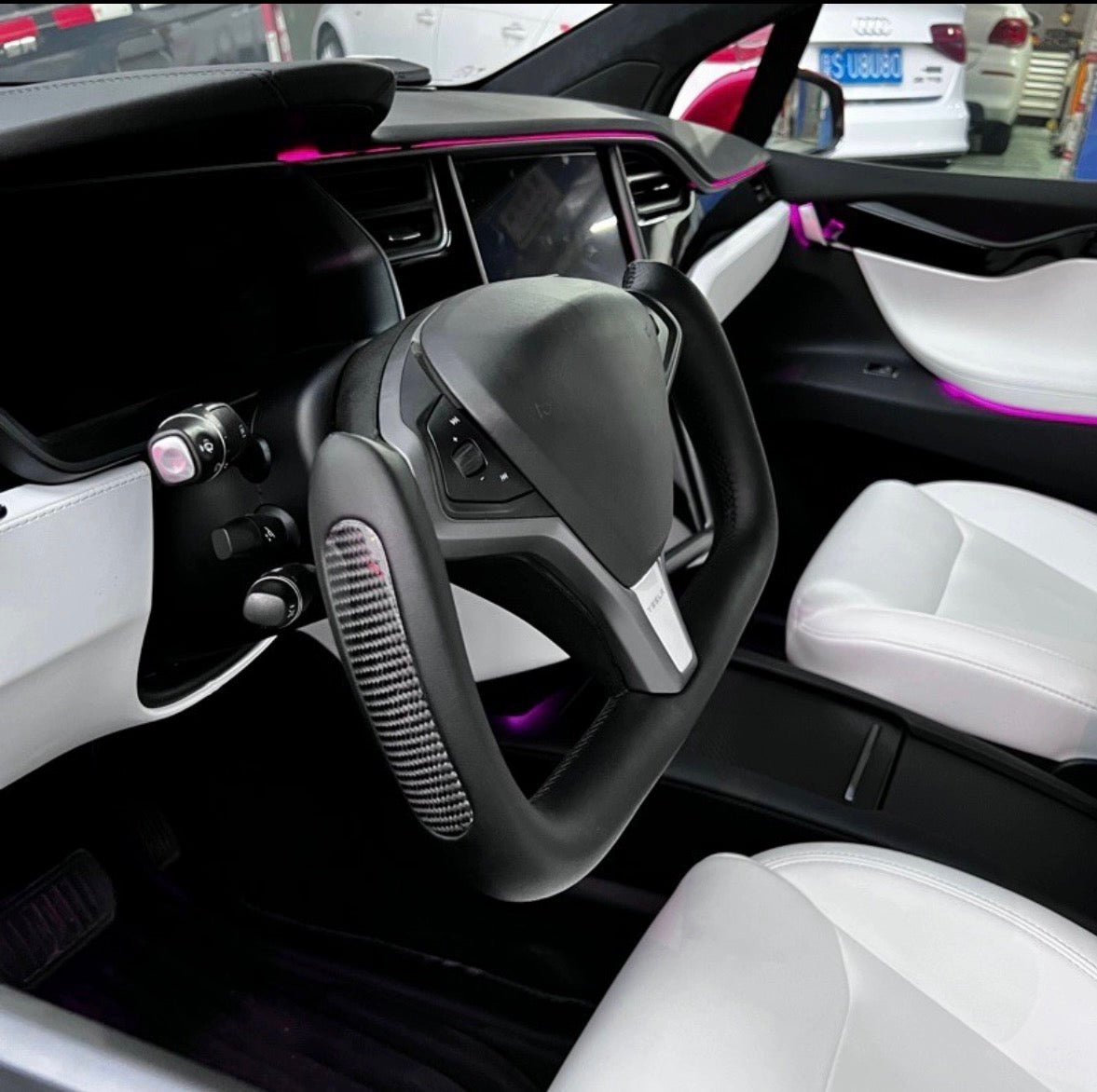 TESERY Custom Yoke Steering Wheel Replacement for Tesla Model X / S 2012-2020
