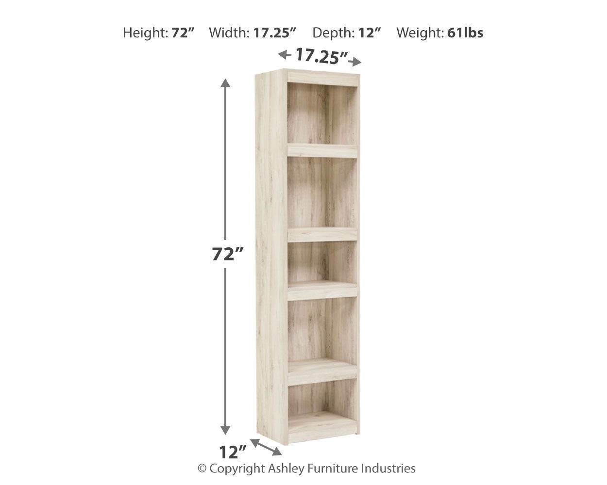Bellaby - Pier - 4 Shelves - Whitewash
