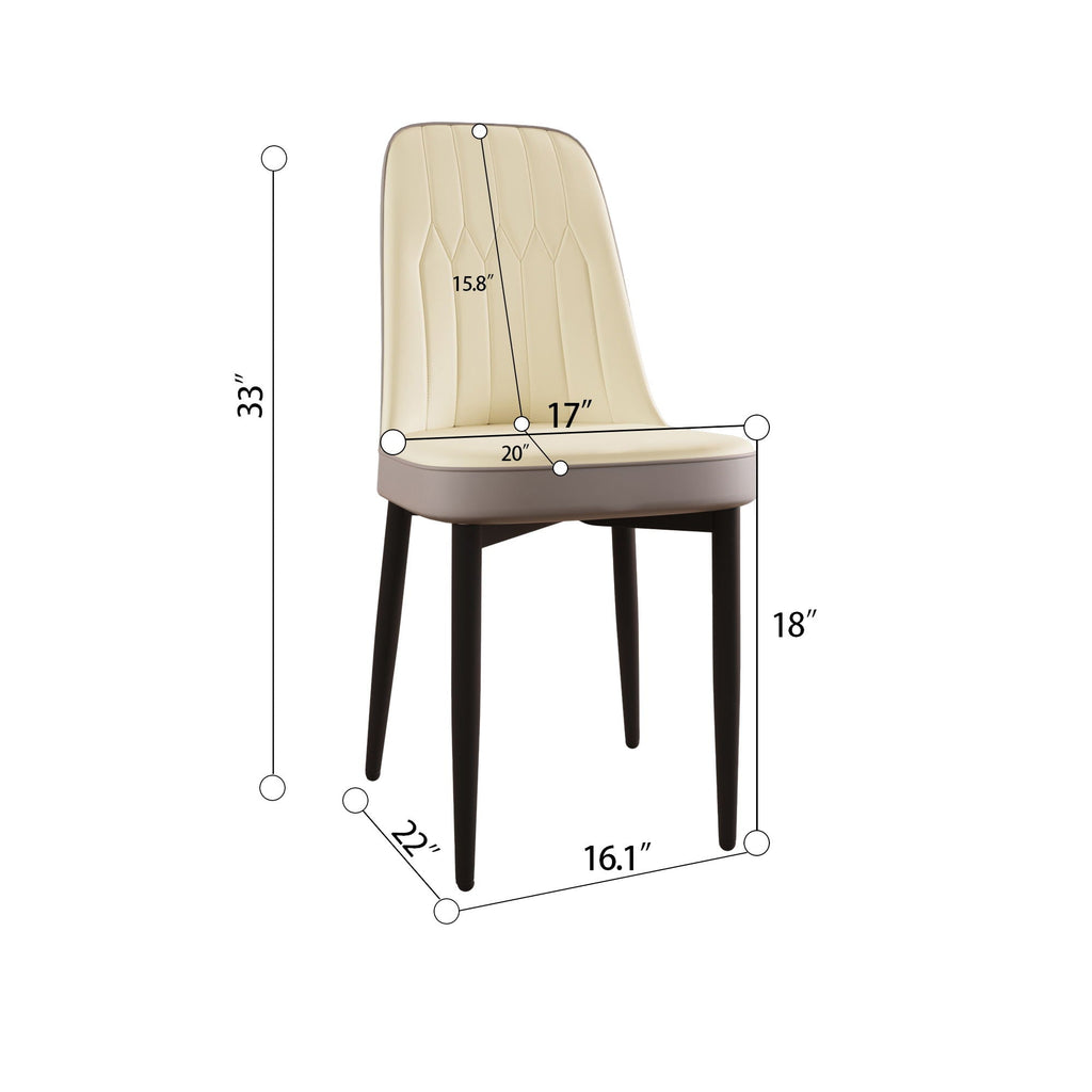 Modern Dining Chair With Cushions And Metal Legs