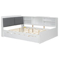 Platform Bed With Trundle, Shelves, And Storage Headboard