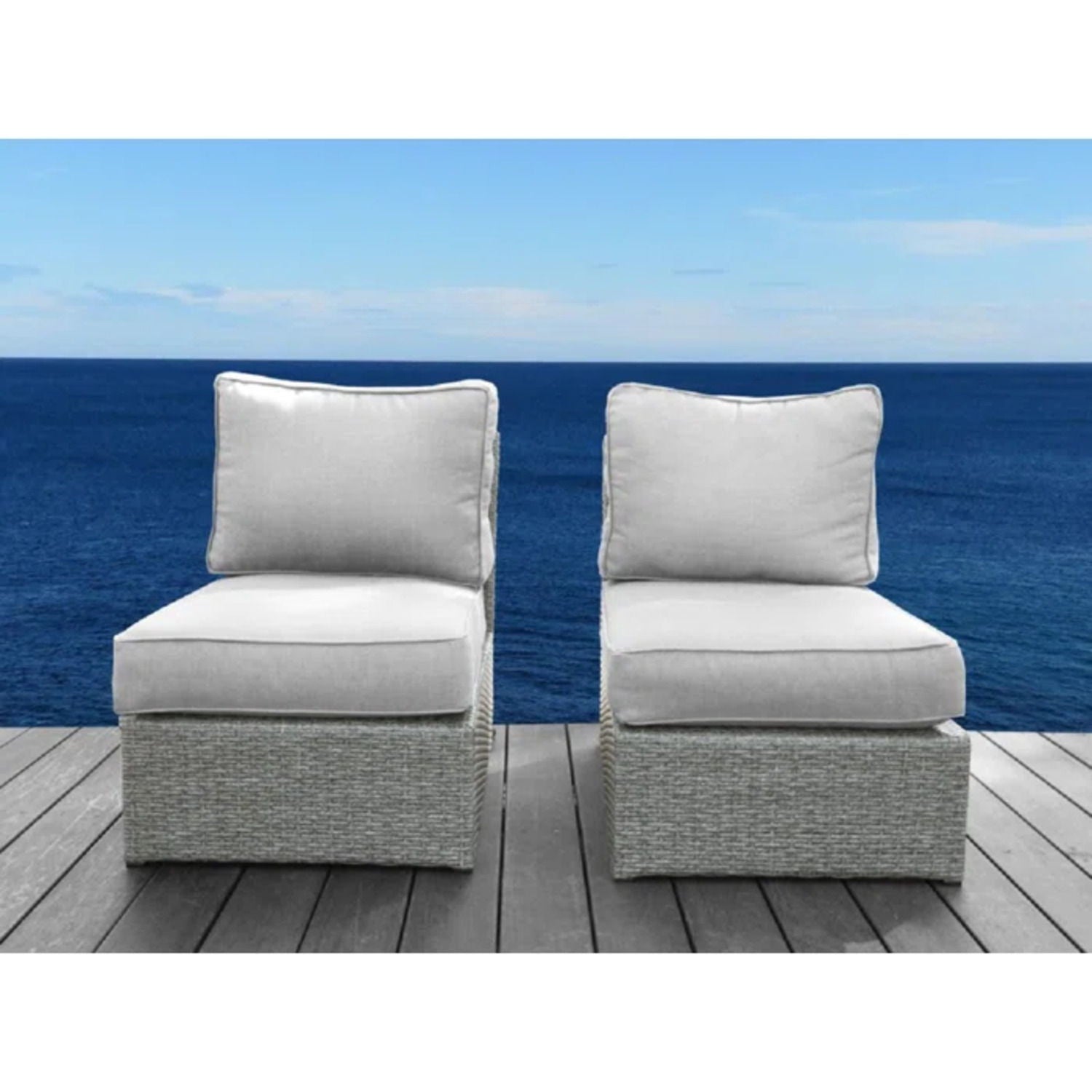 Armless Patio Chair With Cushions