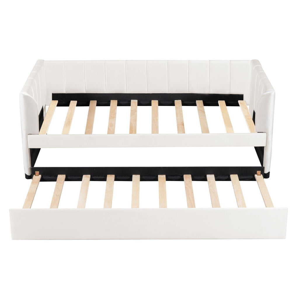 Upholstered Daybed With Ergonomic Design Backrest